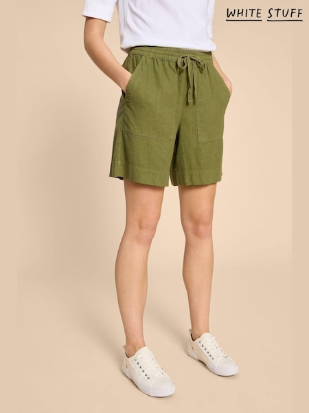 Verde - White Stuff Pantaloni scurți Elle Lenjerie de pat Blend (510286) | 228 LEI