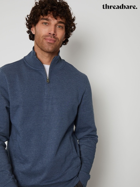 Albastru - Threadbare Hanorac cu fermoar scurt (510347) | 164 LEI