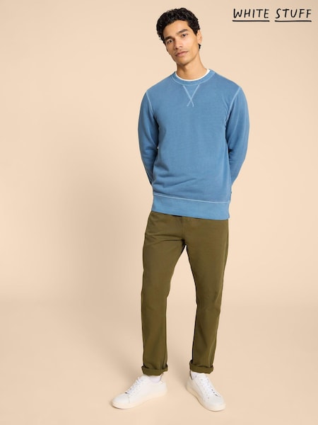 White Stuff Blue 100% Cotton Crew Neck Sweater (510588) | €44