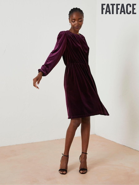 Пурпурный - FatFace Annie Velvet Dress (510768) | €26