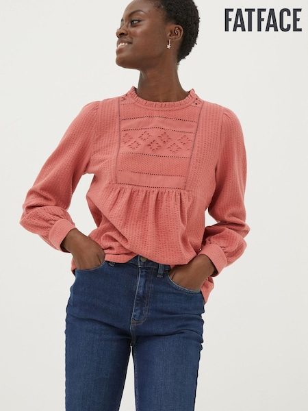 FatFace Red Liza Broderie Top (510773) | €27