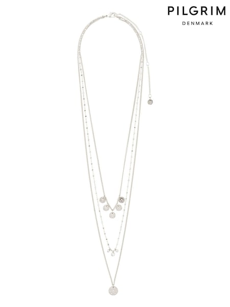 PILGRIM Silver Plated Carol Bohemian Layered Necklace 3-in-1 Set (510893) | €53