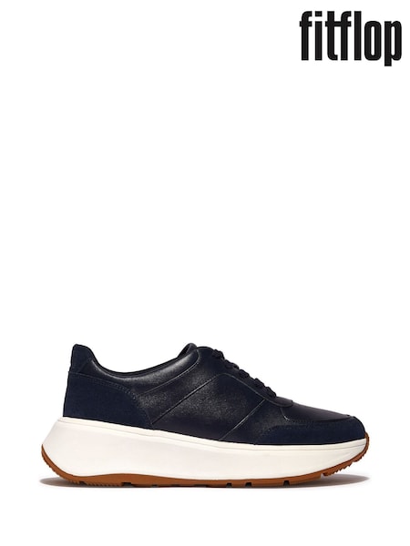 FitFlop F-Mode Leather Suede Flatform Trainers (511435) | 730 LEI