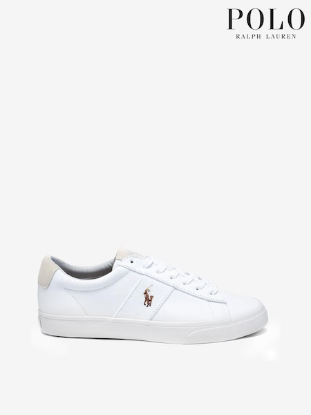 Polo Ralph Lauren White Sayer Canvas Trainers (511506) | LEI 633