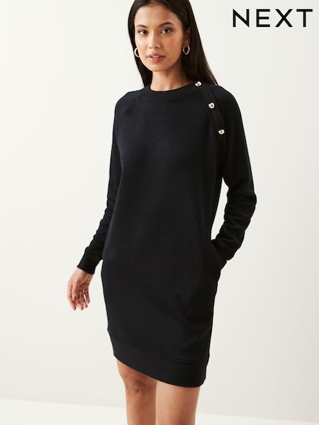 Черный - Soft Touch Cosy Zip Detail Jumper Dress (511762) | €27