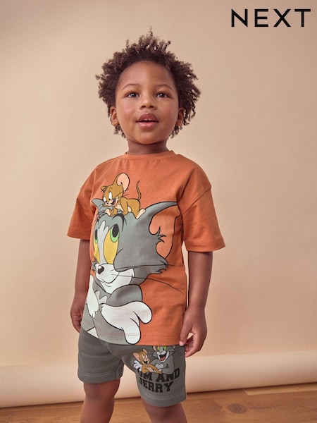 Tan Brown Tom and Jerry Short Sleeve T-Shirt and Shorts Set (3mths-8yrs) (511989) | € 8 - € 10
