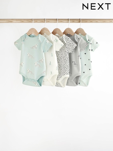 Monochrom - Short Sleeve 100% Cotton Baby Bodysuits 5 Pack (512040) | 14 € - 16 €