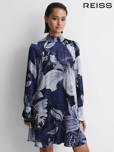 Reiss Thea Relaxed Satin Printed Mini Dress (512293) | €312