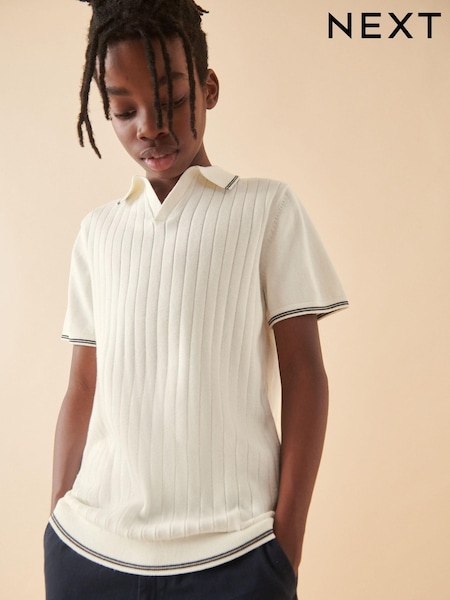 White Polo Short Sleeve Trophy Neck 100% Cotton Jumper (3-16yrs) (512319) | $26 - $37