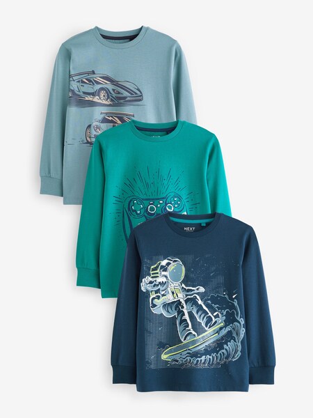 Minerali Multi - Long Sleeve Graphic T-Shirts 3 Pack (3-14yrs) (513340) | € 23 - € 31