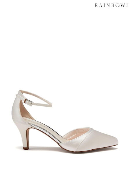 Rainbow Club Cream Wedding Harper Satin Pointed Bridal Court Shoes (513497) | €56