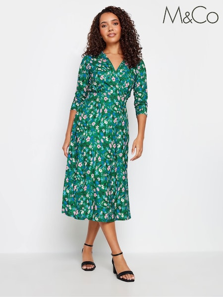 M&Co Green Wrap Gathered Dress (513648) | €13