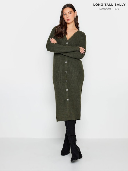 Olivno zelena - Long Tall Sally Ribbed Longline Cardigan (514418) | € 59