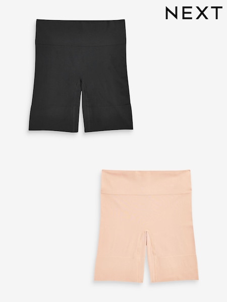 Black/Nude Seamless Smoothing Anti-Chafe Shorts 2 Pack (515190) | $38