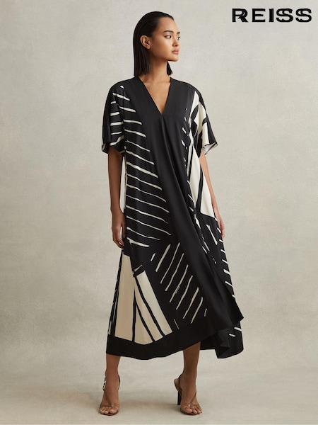 Reiss Cami Printed Fit And Flare Midi Dress (515612) | ‏1,735‏₪