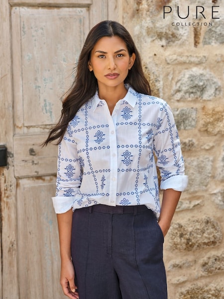 White - Pure Collection Embroidered Shirt