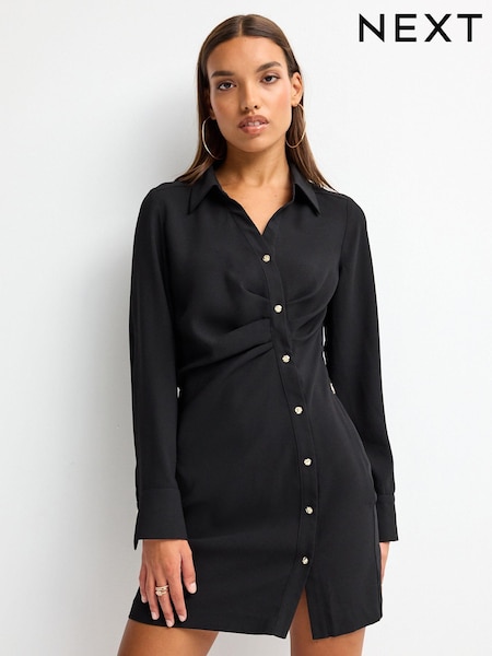 Black Asymmetric Crepe Mini Dress (516799) | € 6