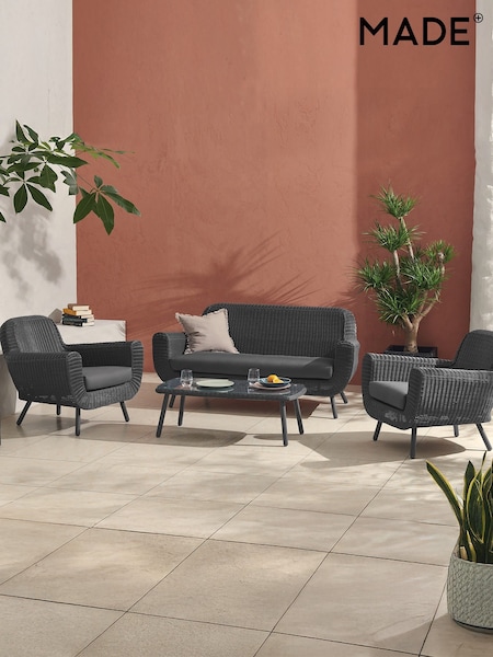 MADE.COM Dark Grey Jonah Garden Poly Rattan Lounge Set (516891) | €1,889