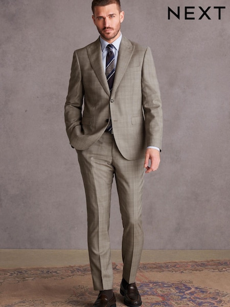 Neutral Slim Fit Signature Check Suit (517051) | €33