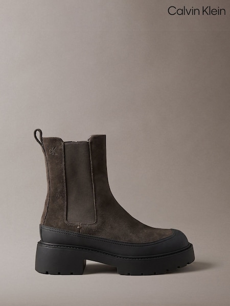 Red - Calvin Klein Suede Chelsea Boots