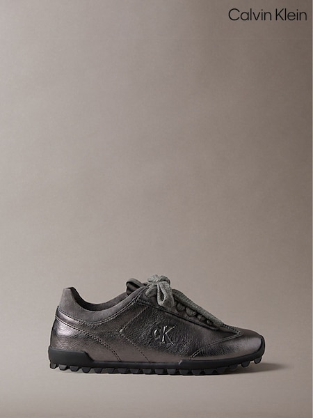 Grau - Calvin Klein High-shine Low-profile Runner Trainers