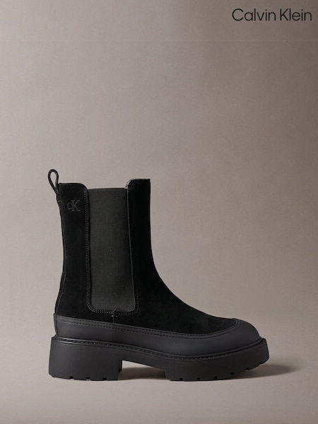 Black - Calvin Klein Suede Chelsea Boots