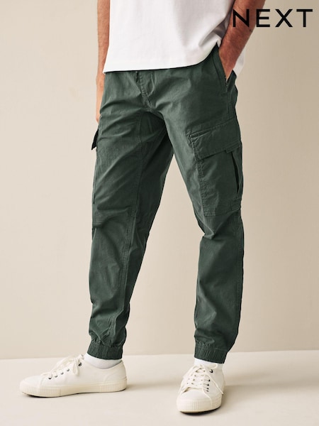 Dark Petrol Green Regular Tapered Stretch Utility Cargo Trousers (517454) | €16