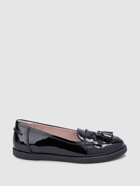 Black Patent Narrow Fit (E) School Leather Tassel Loafers (518306) | €24 - €31