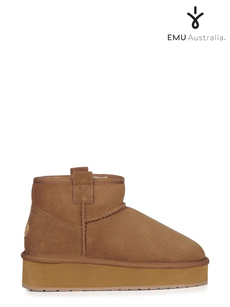 EMU Australia Brown Indoor & Outdoor Sheepskin Water Resistent Flatform Ankle Bo (518357) | €83