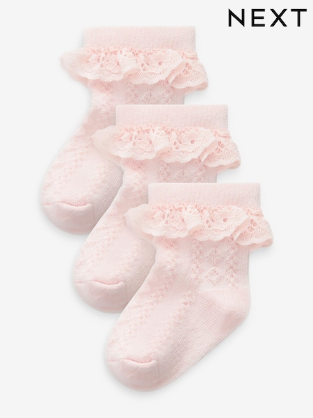 Rózsaszínű - Lace Baby Socks 3 Pack (518559) | 3 290 Ft