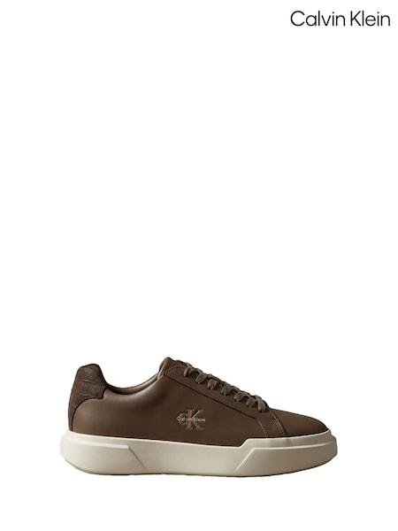 Brown - Regular Calvin Klein Leather Traction Chunky Trainers
