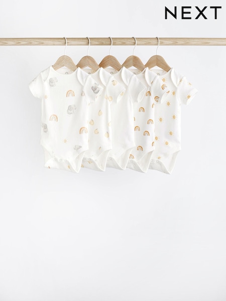 Weiß mit Character-Print - Baby 100% Cotton Bodies 5 Pack (518925) | 16 € - 18 €