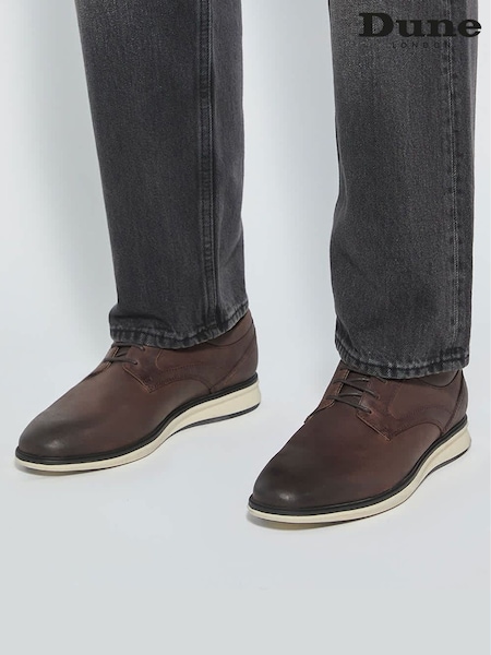 Dunkelbraun - Standard Fit Dune London Brydon Hybrid Sole Gibson Shoes