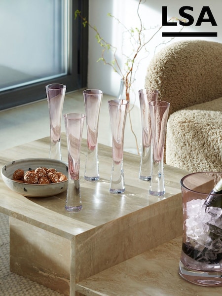 LSA International Set of 2 Blush Pink Moya Blush Champagne Flutes (519377) | €66