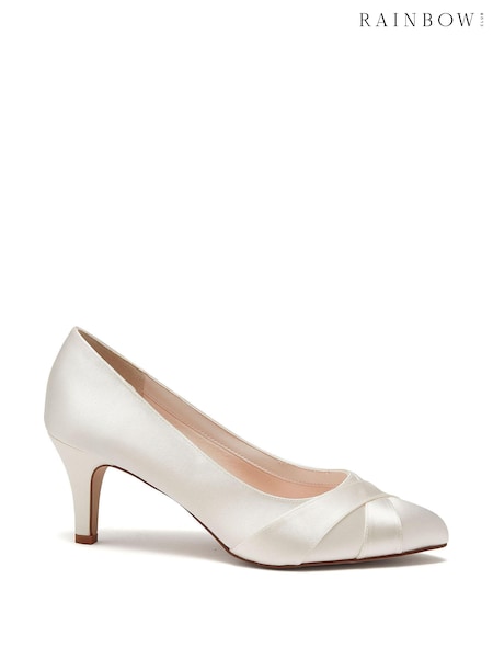 Rainbow Club Cream Bridal Lexi Wide Fit Satin Wedding Court Shoes (519445) | €50