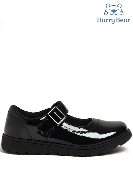 Harry Bear Black Patent Rainbow Girls School Shoes (519818) | €34