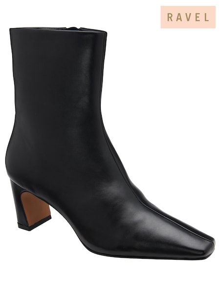 Black - Ravel Chisel Toe Ankle Boot With A Shaped Heels