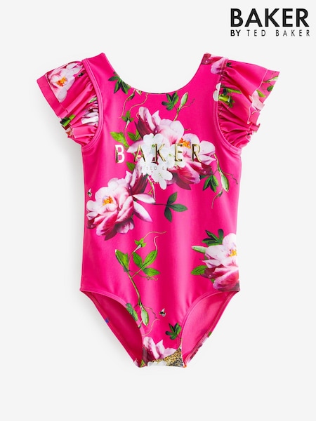 Baker by Ted Baker Pink Floral Frilled Swimsuit (520993) | € 15 - € 17