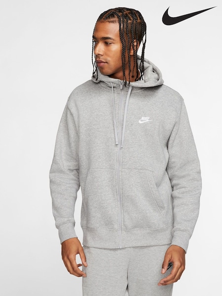 Grå - Nike Club Zip Up Hoodie (521204) | kr1 470