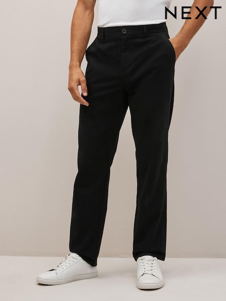 Black Straight Fit 100% Cotton Chino Trousers (521439) | €24