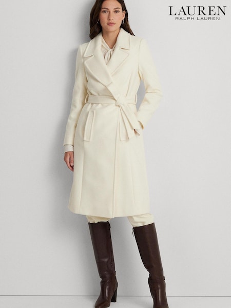 Lauren Ralph Lauren Belted Wool Blend Wrap Coat (521628) | €250