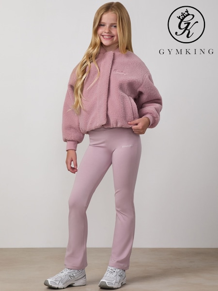 Purple - Gym King Puffer Borg Jacket