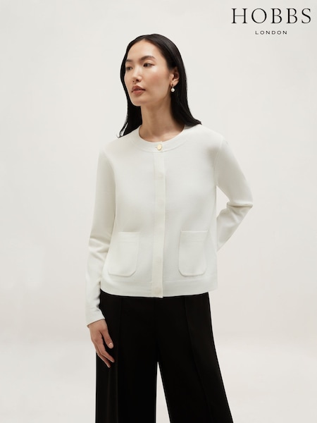White - Hobbs Thea Cardigan