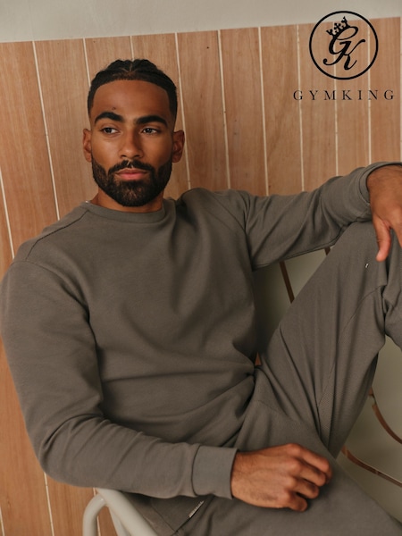 Green - Regular Gym King Signature Waffle Long Sleeve Top