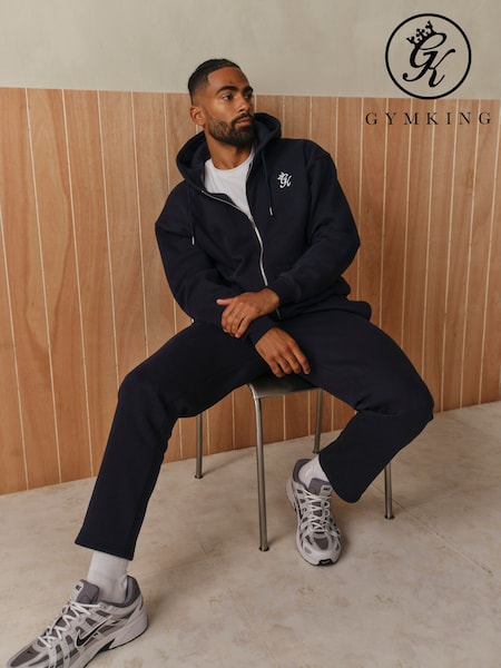 Blue - Regular Gym King Fundamental Straight Leg Joggers Funnel