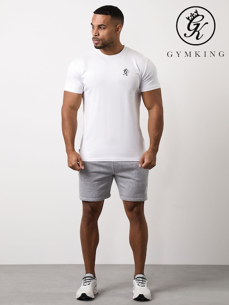 White - Regular Gym King Fundamental Jersey T-shirt