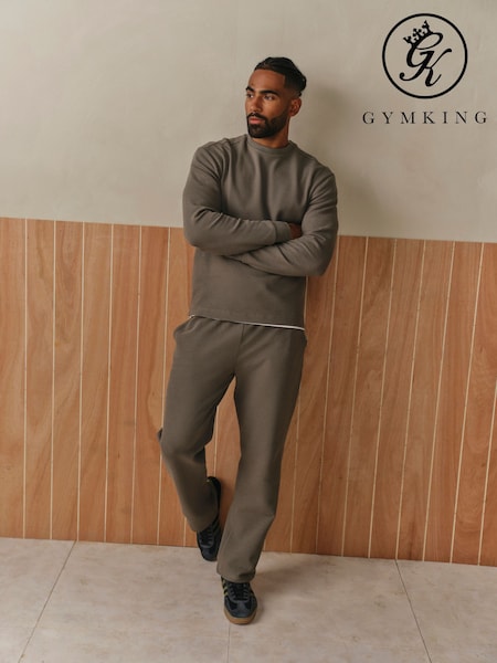 Green - Regular Gym King Signature Waffle Straight Leg Jogger