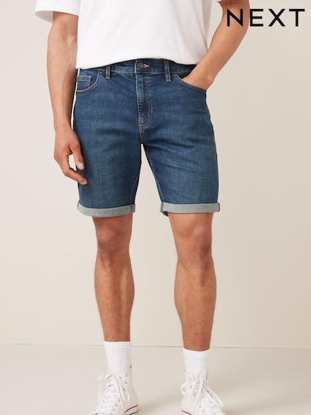 Mid Blue Straight Fit Denim Shorts (522413) | €7
