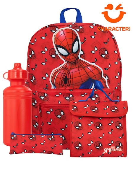 Character Red Spiderman 4 Piece Backpack Set (522494) | AED96