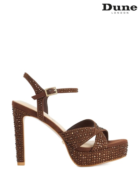 Қоңыр - Dune London Mayve өкшелі сандалдар
